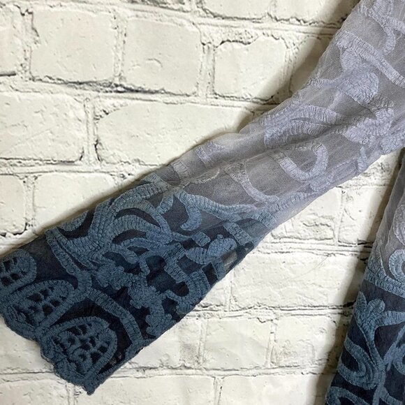 Meadow Rue grey ombré crocheted lace top - Picture 4 of 8